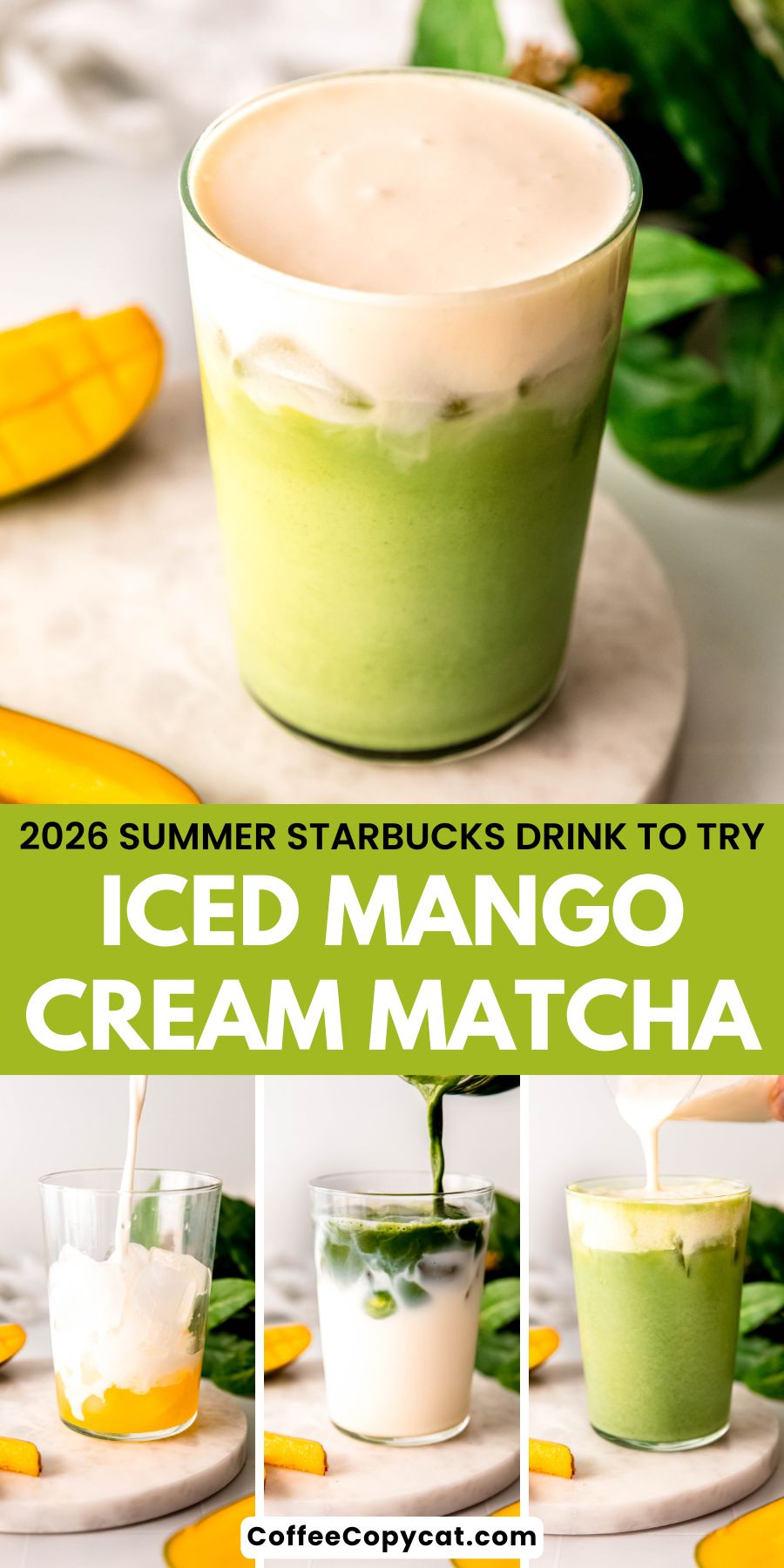 Iced mango cream matcha.